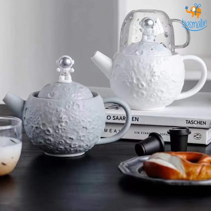 Space Man Kettle and Cup Set-Grey