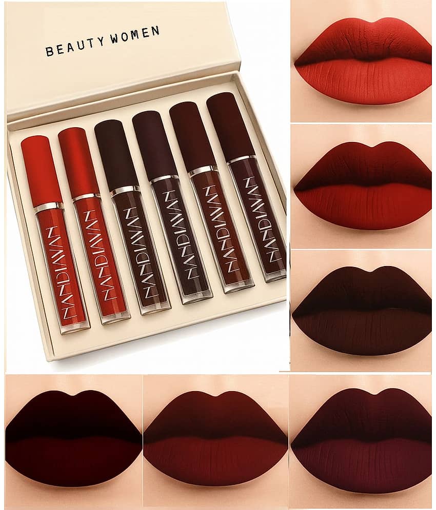 Beauty Women Multi Matte Smudge Free Liquid Lipstick ( Pack of 6 )