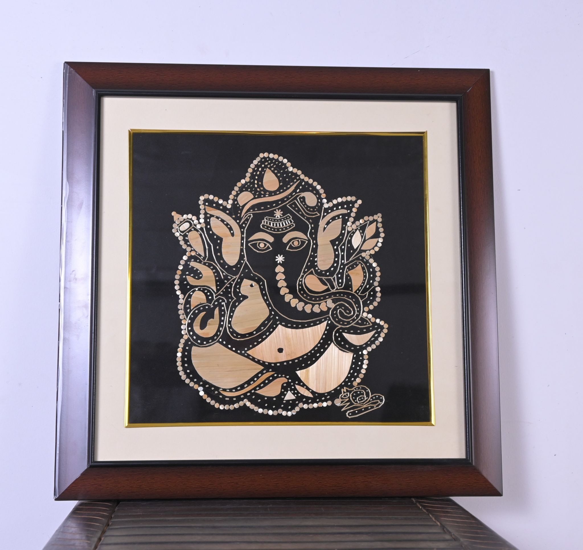 Handcrafted Minimalist Lord Ganesha String Art Wall Frame