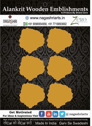 Brand Zero MDF Agata Geode Coaster Design 1 - Pack of 6 Pcs - 2.5mm Thickness