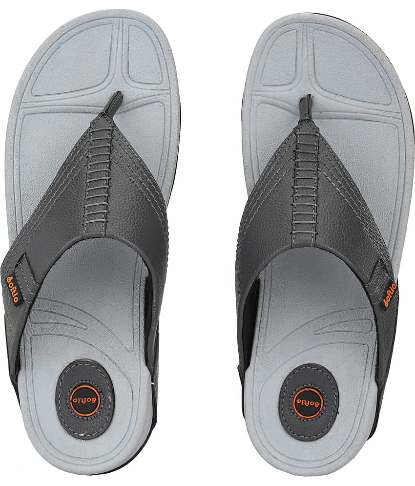 softio Grey Men's Thong Flip Flop
