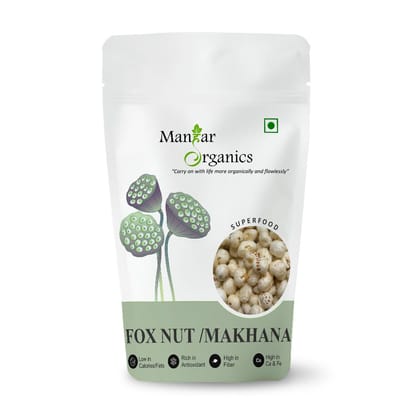 ManHar Organics Raw Makhana | Phool Makhana | Fox Nuts | Natural Lotus Seeds – Unroasted & Gluten-Free – 500gm (Pack of 2, 250gm x2)