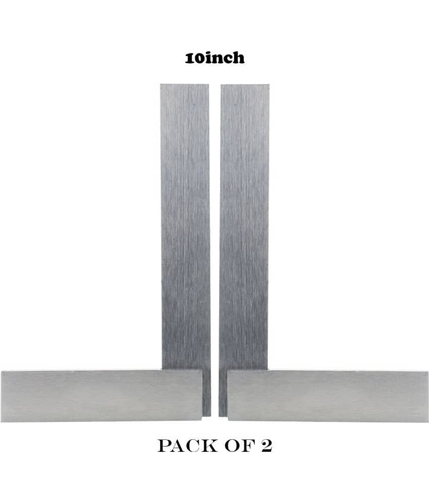 LAXMI Metal High Grade Engineering Try Square 8inch(Silver)PACK OF 2 Analog Carpenter Squares