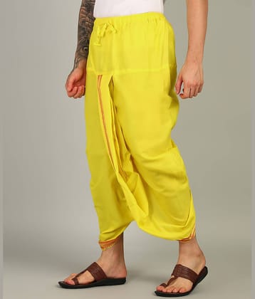 Shyam Handloom Silk Men's Dhoti Gold ( Pack of 1 )