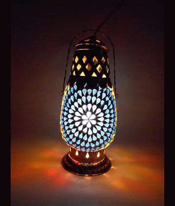 Susajjit Table Lantern Mosaic Lamp Glass Table Lamp - Pack of 1