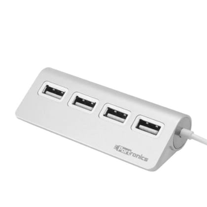 Portronics POR717 M Port 24 2.0 USB Hub with 4 USB Ports (Silver)