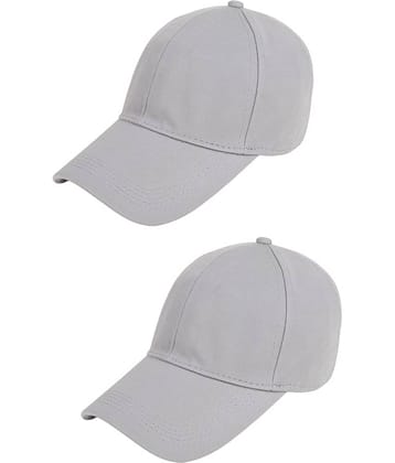 Zacharias - Gray Cotton Blend Men's Cap ( Pack of 2 )