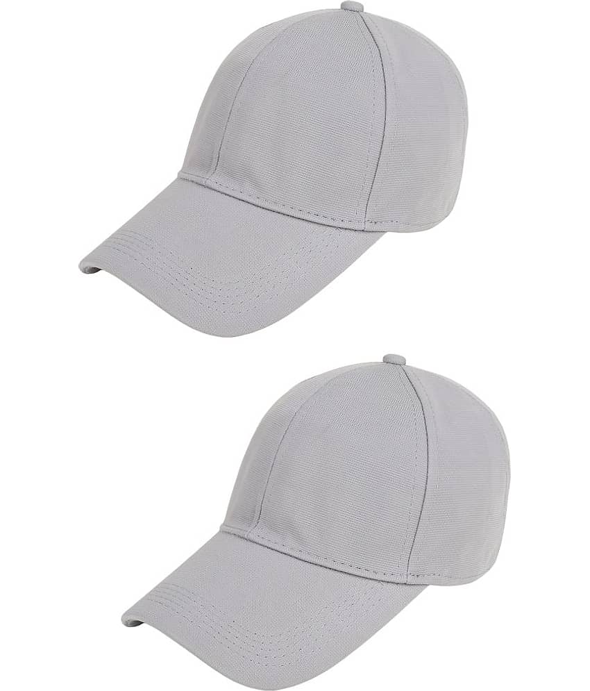 Zacharias - Gray Cotton Blend Men's Cap ( Pack of 2 )