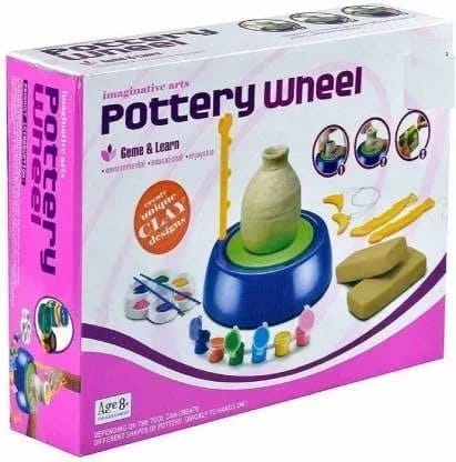 Art Pottery Wheel Set for Kids | Pottery Wheel for Kids with Clay | Pottery Wheel Game | Pottery Set | Pottery Set for Kids- Multi