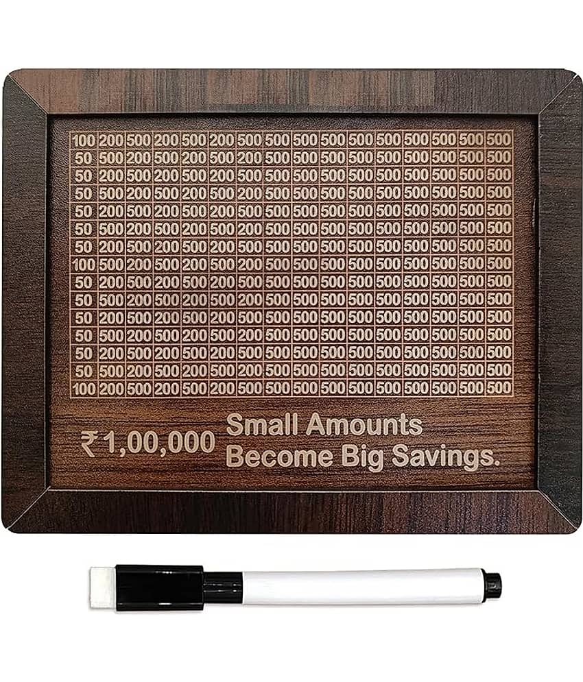 Wooden Money/Piggy Bank, Money Box, Coin Box with Carved Design for Kids/Children, Savings Challenge Box