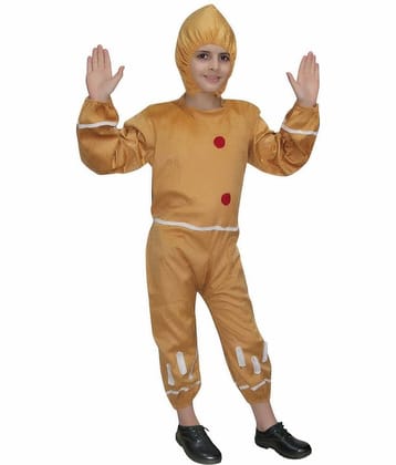 Kaku Fancy Dresses Fairy Tales Ginger Bread Costume -Brown, 7-8 Years, For Boys & Girls