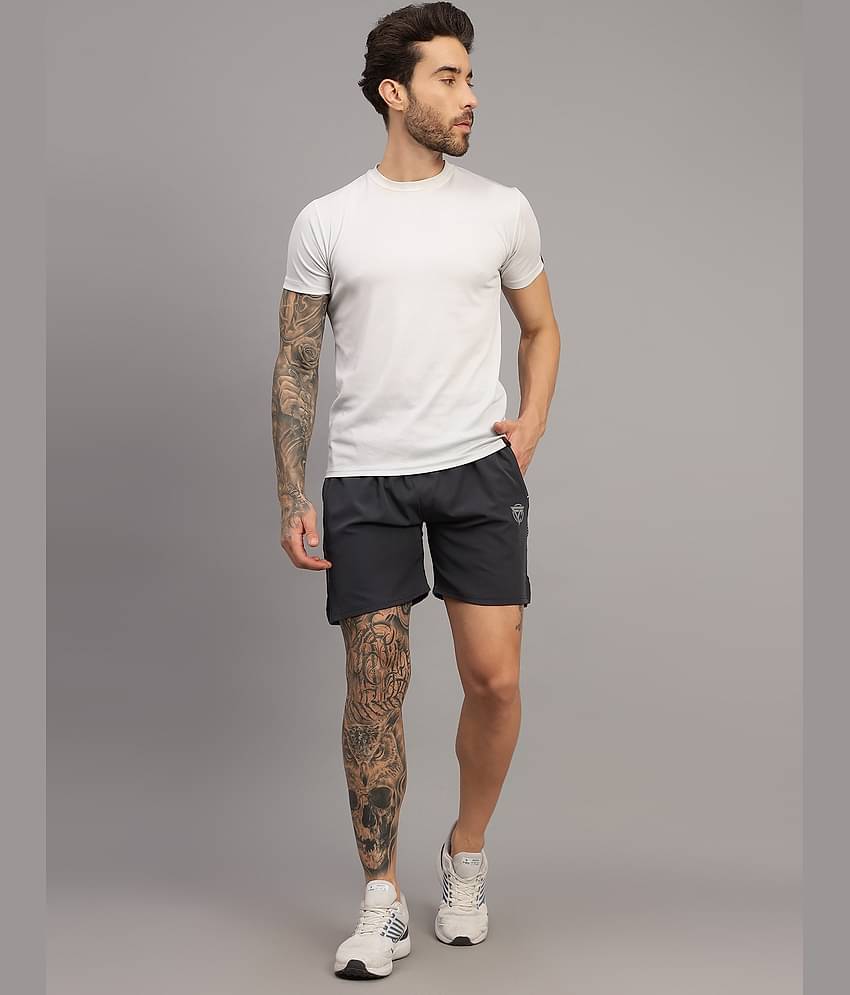 Frencho Dark Grey Polyester Men's Shorts ( Pack of 1 )