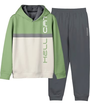 HELLCAT Pack of 1 Girls Cotton Blend Sweatshirt With Pants ( Green )