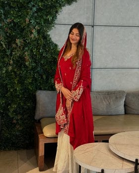 Beautiful Party Wear Look Heavy Pure Chinon Silk Top Plazzo & Dupatta Set