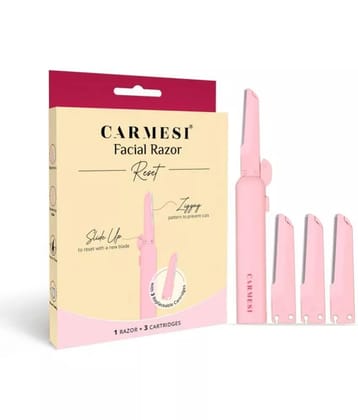 Carmesi Facial Razor Reset - 1 Razor & 3 Cartridges | Instant & Painless Hair Removal
