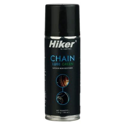 Hiker By Varroc Chain Lube Green (150ml)| Cleans Bike Chains & Loosens Jammed Parts | Long-Lasting Lubrication in All Weathers | Protects from Wear & Corrosion | Compatible with All Chain Types
