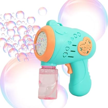 Braintastic Bubble Machine Gun 5000+ Bubbles Per Minute with Light and Bubble Solution Leak-Proof Fully Automatic Indoor Outdoor Play for Kids
