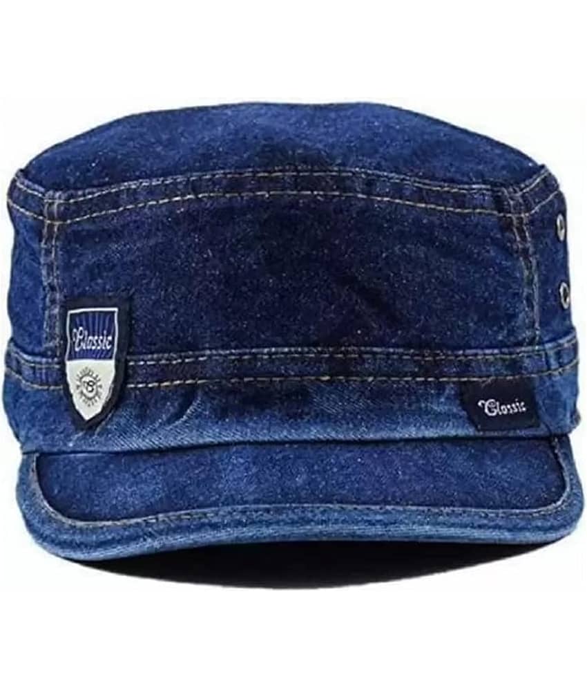 BAYEMA Pack of 1 Denim Men's Cap ( Blue )