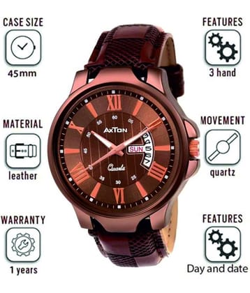 Axton AXT003BrownDial DD Leather Analog Men's Watch