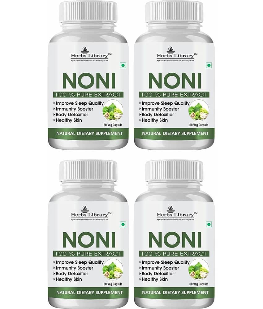 Herbs Library Noni Capsule For Boost Immunity & Blood Sugar, 60 capsules Each (Pack of 4)