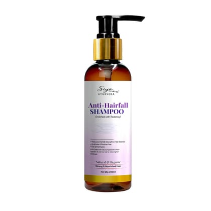 Siya Ayurveda Anti-Hairfall Shampoo Enriched With Redensyl For Damaged Hair, Intensive Repair, Nourishing Care Sulphate & Paraben Free Hair Fall Shampoo, 200 ml