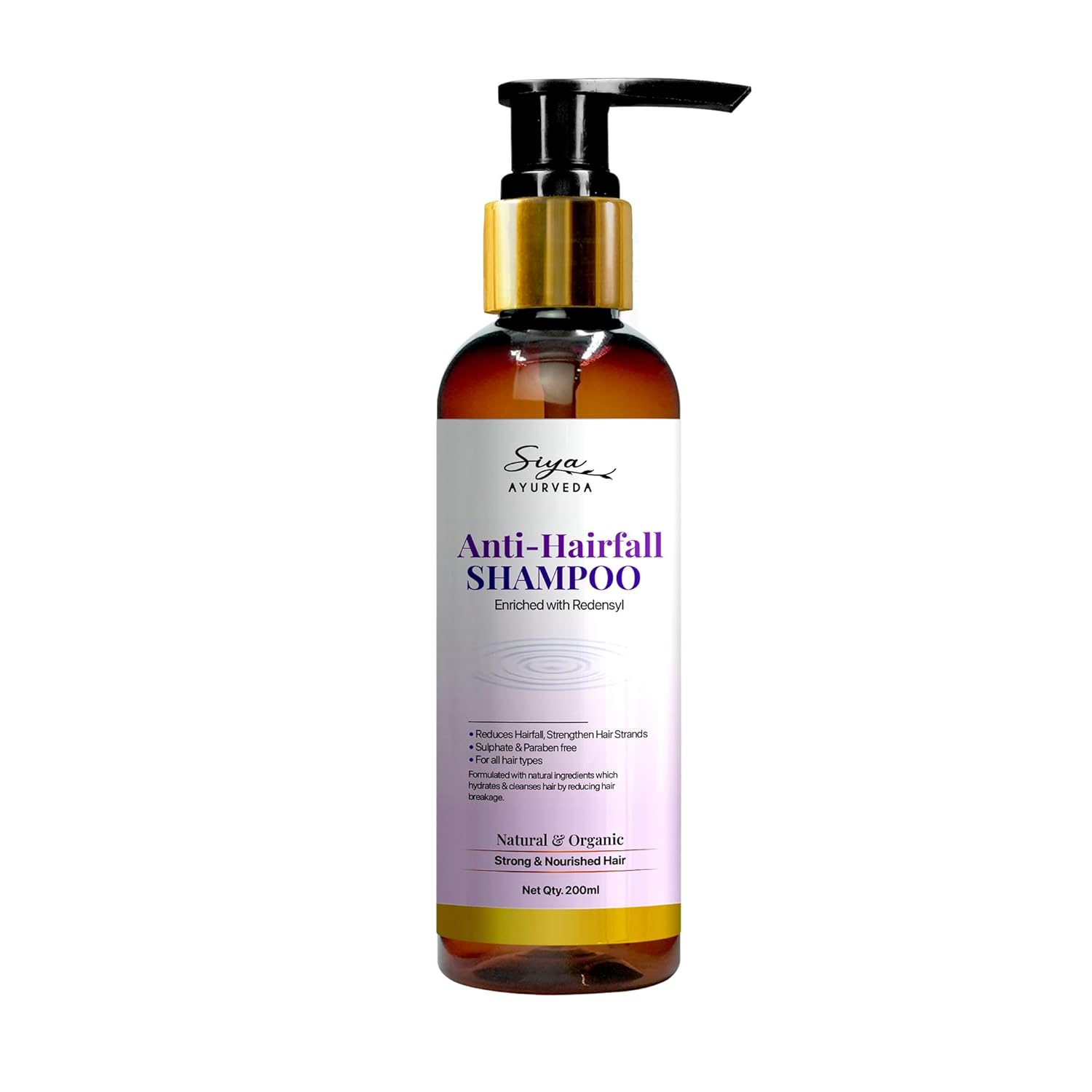 Siya Ayurveda Anti-Hairfall Shampoo Enriched With Redensyl For Damaged Hair, Intensive Repair, Nourishing Care Sulphate & Paraben Free Hair Fall Shampoo, 200 ml