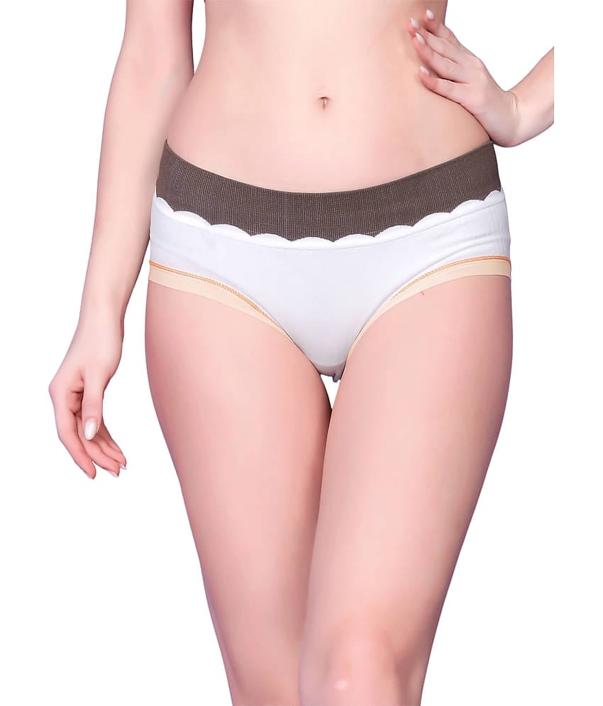 3Mads Pack of 1 Nylon Briefs For Women ( White )