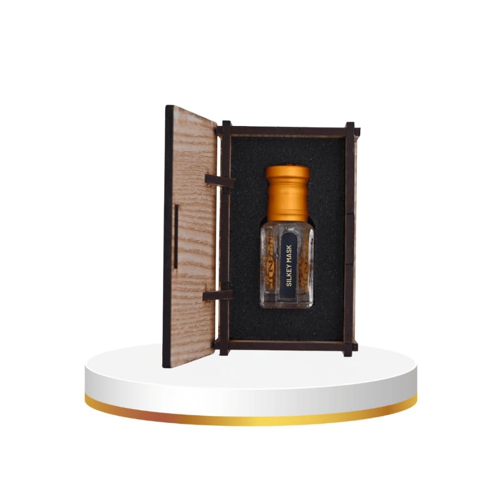 alnaqi fragrances Silkey Mask 12ml - Best Long-Lasting-Attar for Unisex, No Alcohol Musk-Silk-Perfume, Original Natural-Musk-Oil, Luxury Scent