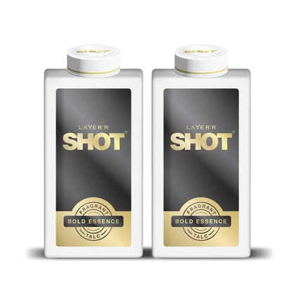 Layer'r Shot Best Bold Essence Fragrant Talc For Men- 2 x 150gm | Long Lasting Premium Fragrance Spicy Citrus Masculine Scent | Dry, Smooth, and Fresh All Day | Perfect For Every Occasion | For Men