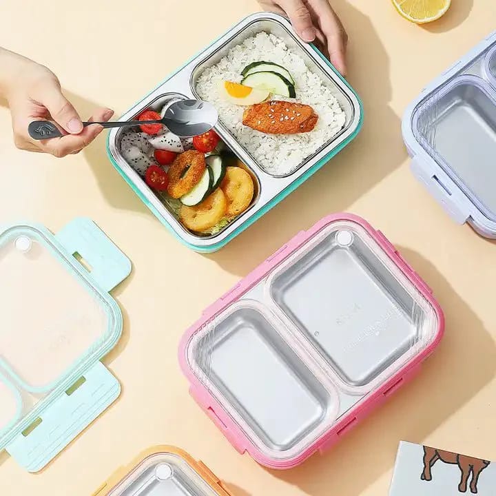 Stainless Steel Lunch Box, Leakproof Bento Box for Kids and Adults, BPA-Free, Microwave and Dishwasher Safe, Pink