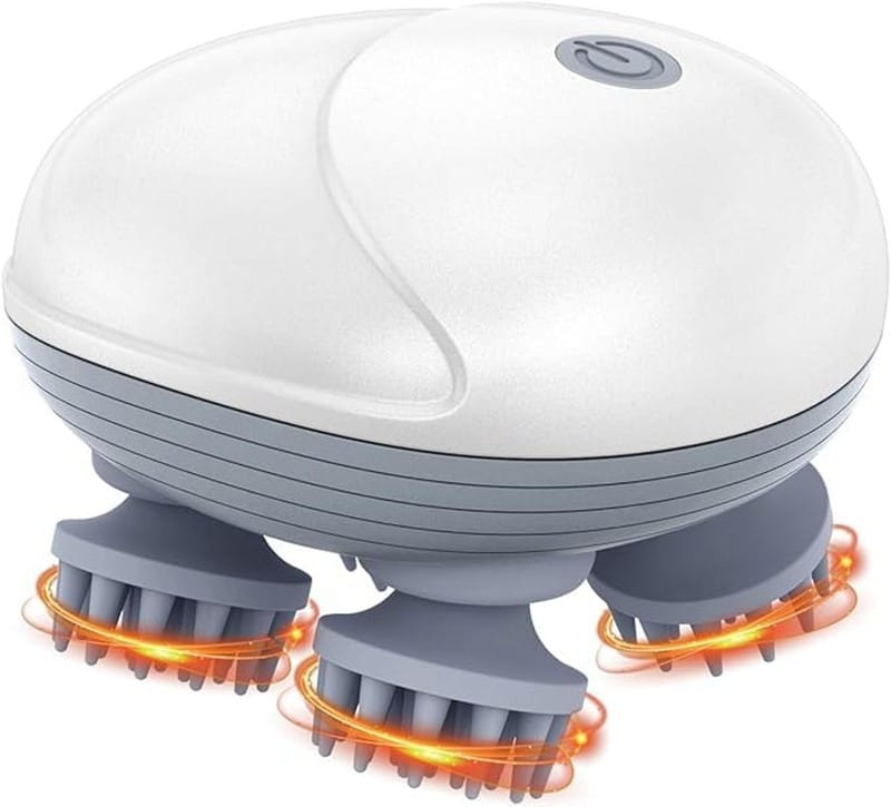 Rechargeable Head, Scalp Full Body Pain Relief Massager, Electric Head Kneading Massager, Handheld Portable Head Scratcher for Hair Growth,Deep Clean & Relaxation, Multicolour