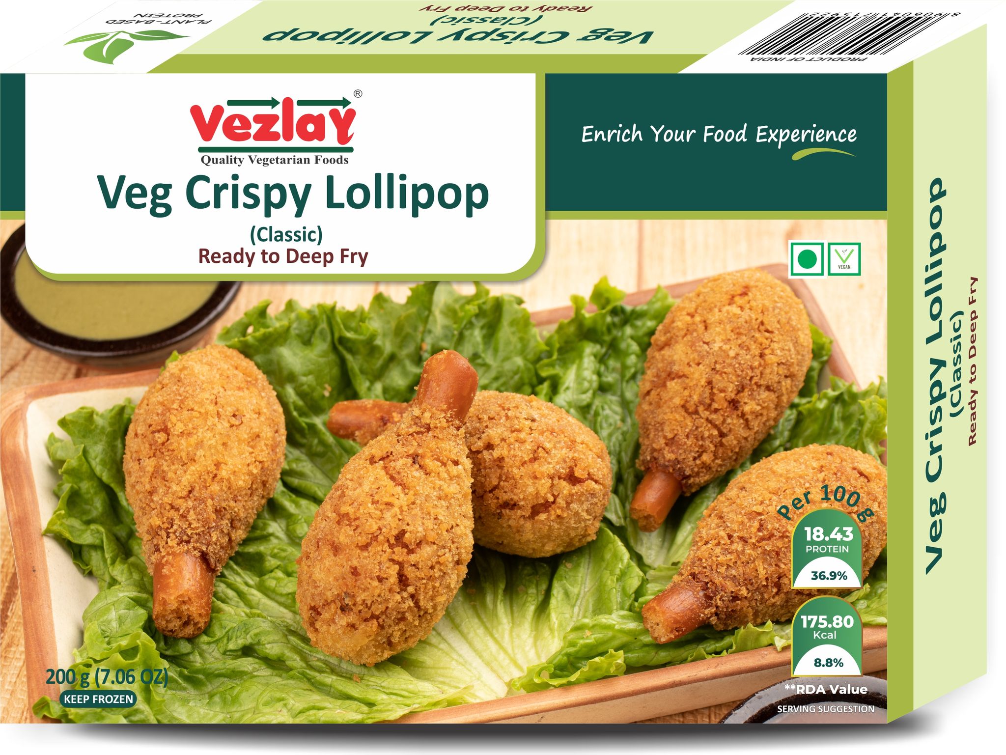 Vezlay Veg Crispy Lollipop, 200 gm