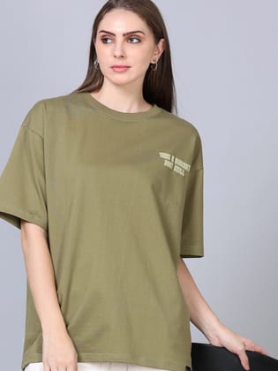 Women MUSHROOMS Printed Oversized T-Shirt-S