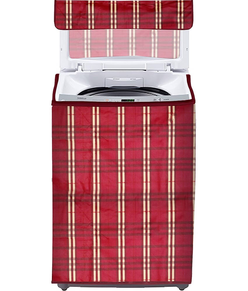 E-Retailer Single PVC Maroon Washing Machine Cover for Universal Top Load