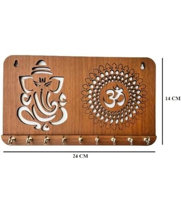 Ganesha Om Chakra Key Holder for Home Decor Items | Stylish Key Hanger Wall Mounted Decoration | Handicraft Key Chain Stand | Wooden Keychain Hangers for Office | Wood Keys Organizer