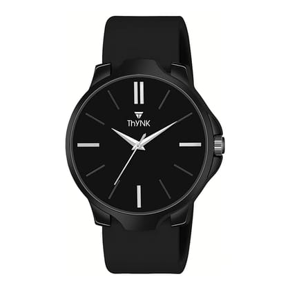 Thynk Analog Black Dial Men's Watch with Round Case & Silicone Strap| Classic & Minimalist Look Thynk Analog Black Dial Men's Watch with Round Case & Silicone Strap| Classic & Minimalist Look