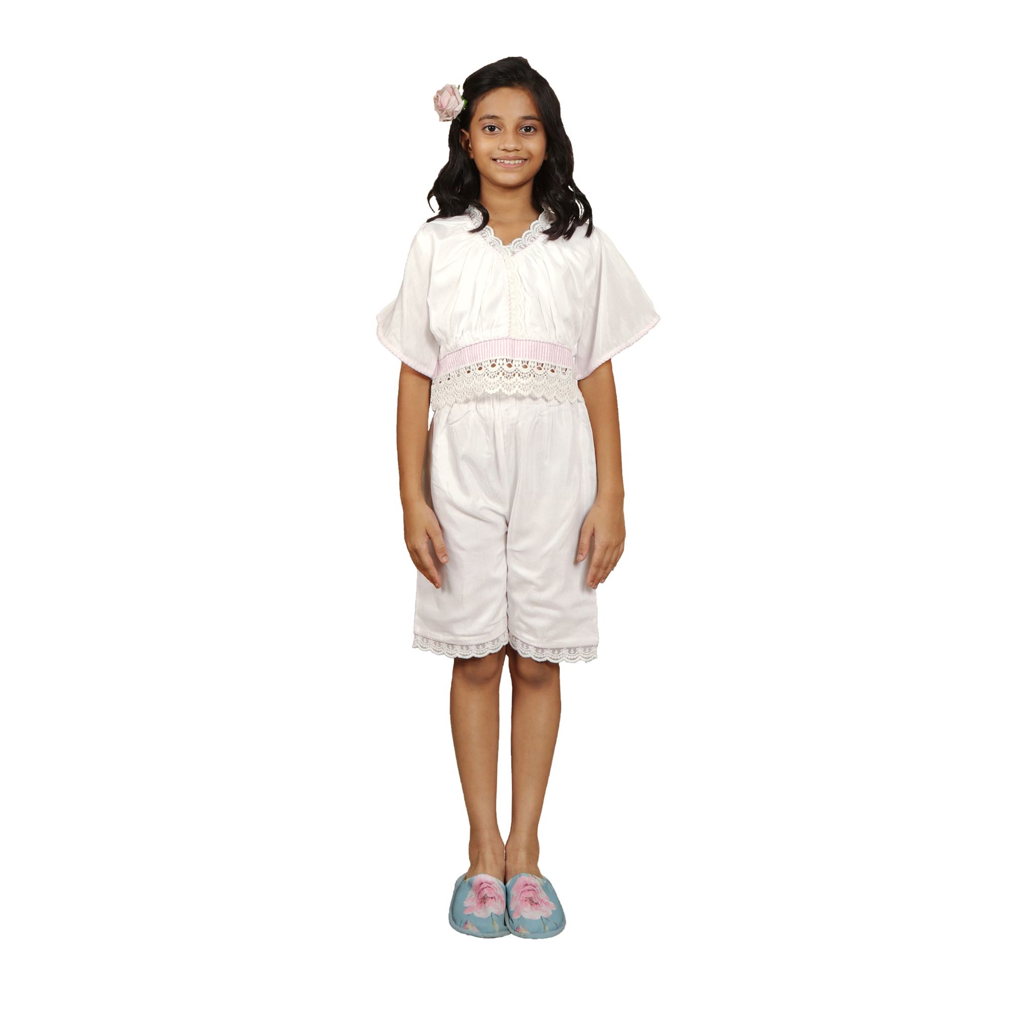 DE CHEVALERiE en Rouge - Ashter Rose Nightdress- White 5- 6 Years
