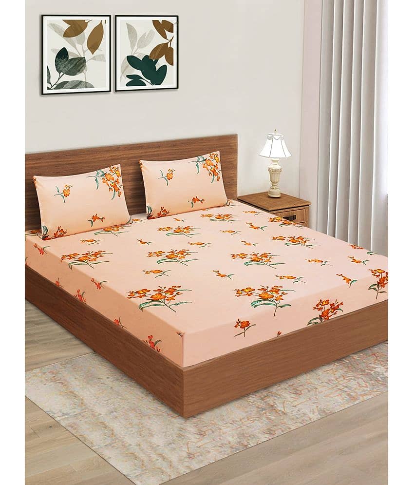 Home Candy Microfiber Double Bedsheet ( Peach )