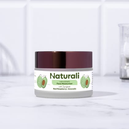 Naturali Light & Bright Face Moisturiser with Red Raspberry and Avocado-50 ml