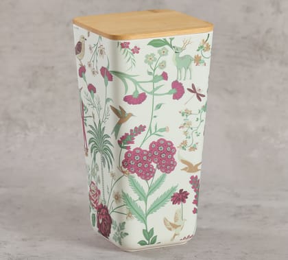 India Circus Grey Floral Galore Large Bamboo Jar