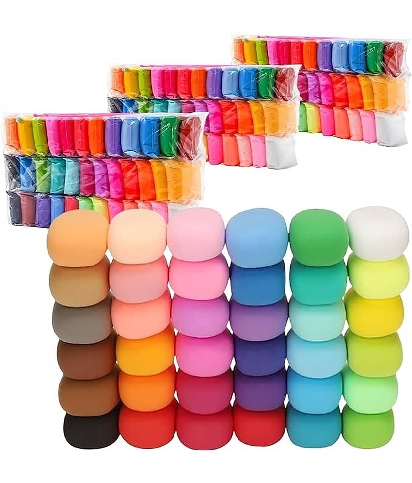 Freedy (Pack of 12) Air Dry Clay, Colorful Children Soft Clay, Creative Art Crafts, Gifts for Kids-Multi Color. Non-Toxic Modeling Magic Fluffy Foam Bouncing Clay Putty Kit for Kids with Tools