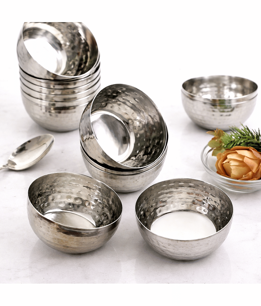 ATROCK Stainless Steel Serving Bowl 8.5 cm ( Set of 6 ) Silver