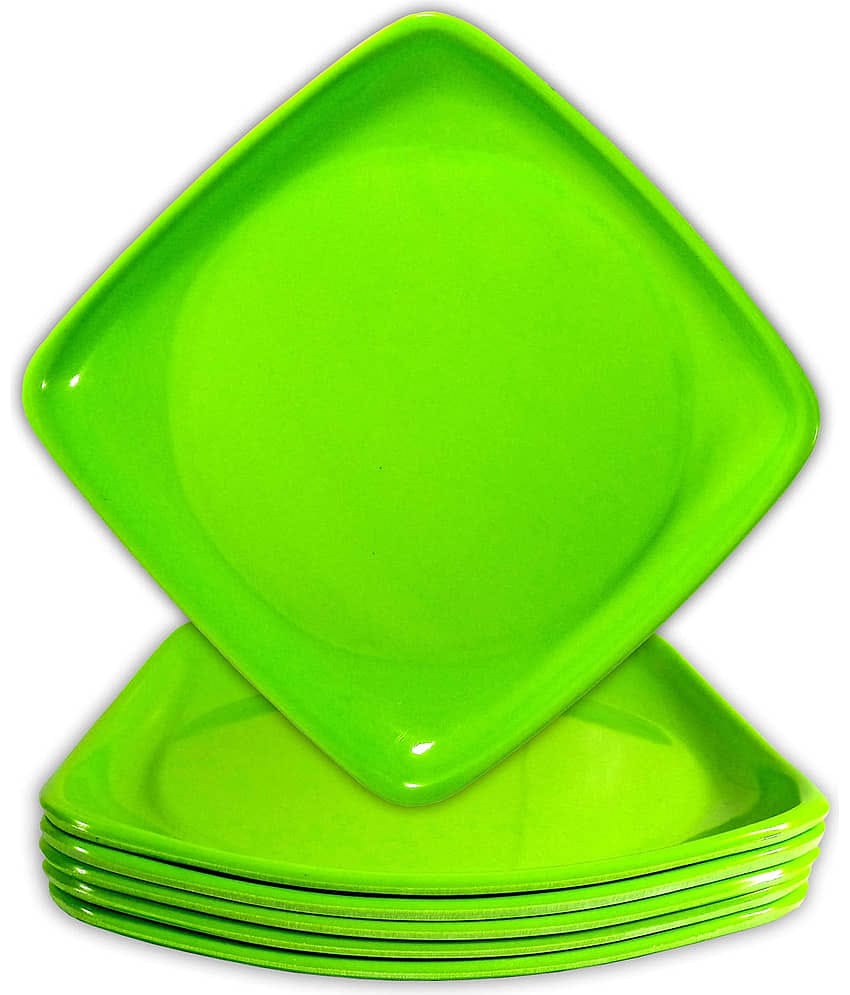 Inpro 6 Pcs Melamine Light Green Half Plate