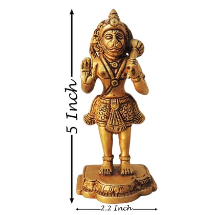 Brass Hanuman Ji God Idol Murti - Traditional Home Temple Piece, Height : 5 Inch (BSMAS1313 D)
