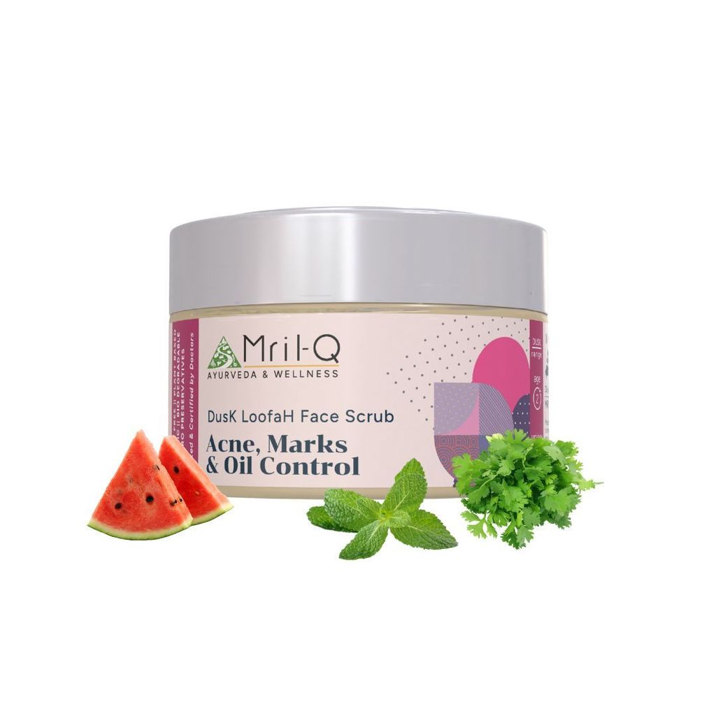 MrilQ Dusk Face Loofah | Exfoliator & Scrub | Acne, Pimple, Scars, Marks & Oil Control | Sensitive, Oily, Combination skin - Body Care - Loofah and Other Tools | Buy online on ZillyBuy
