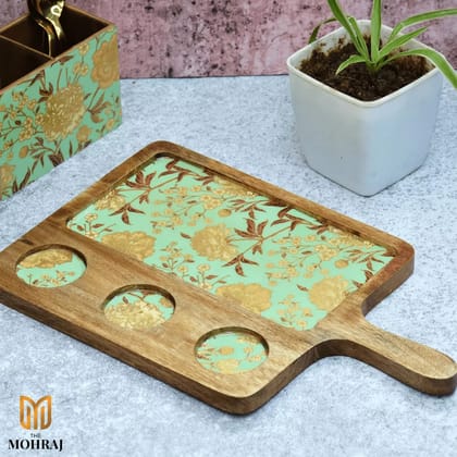 Green Floral Serving Platter