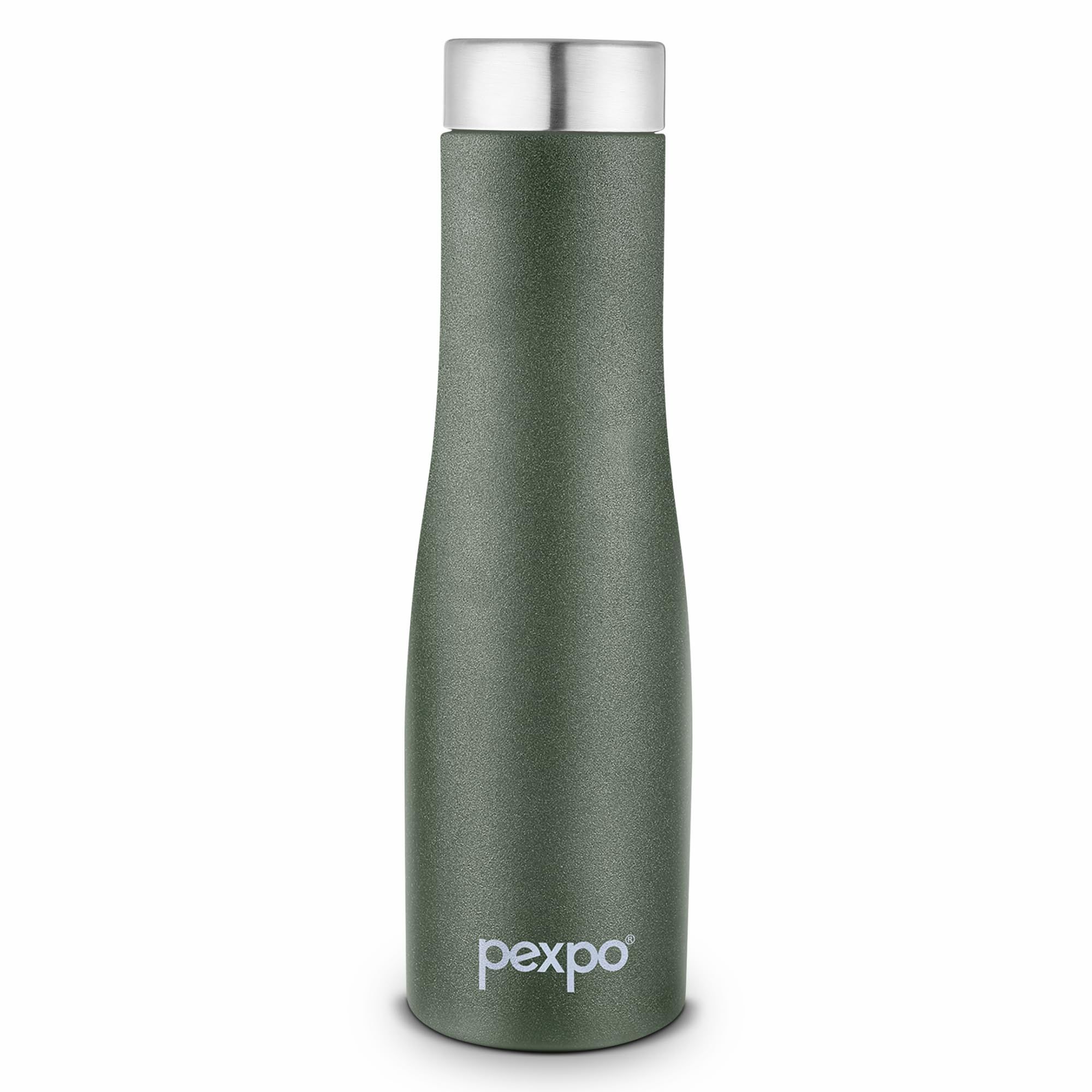 PEXPO Stainless Steel Fridge Water Bottle, 1000ml, Military Green, Monaco | Eco-Friendly & Leak-Proof Water Bottle