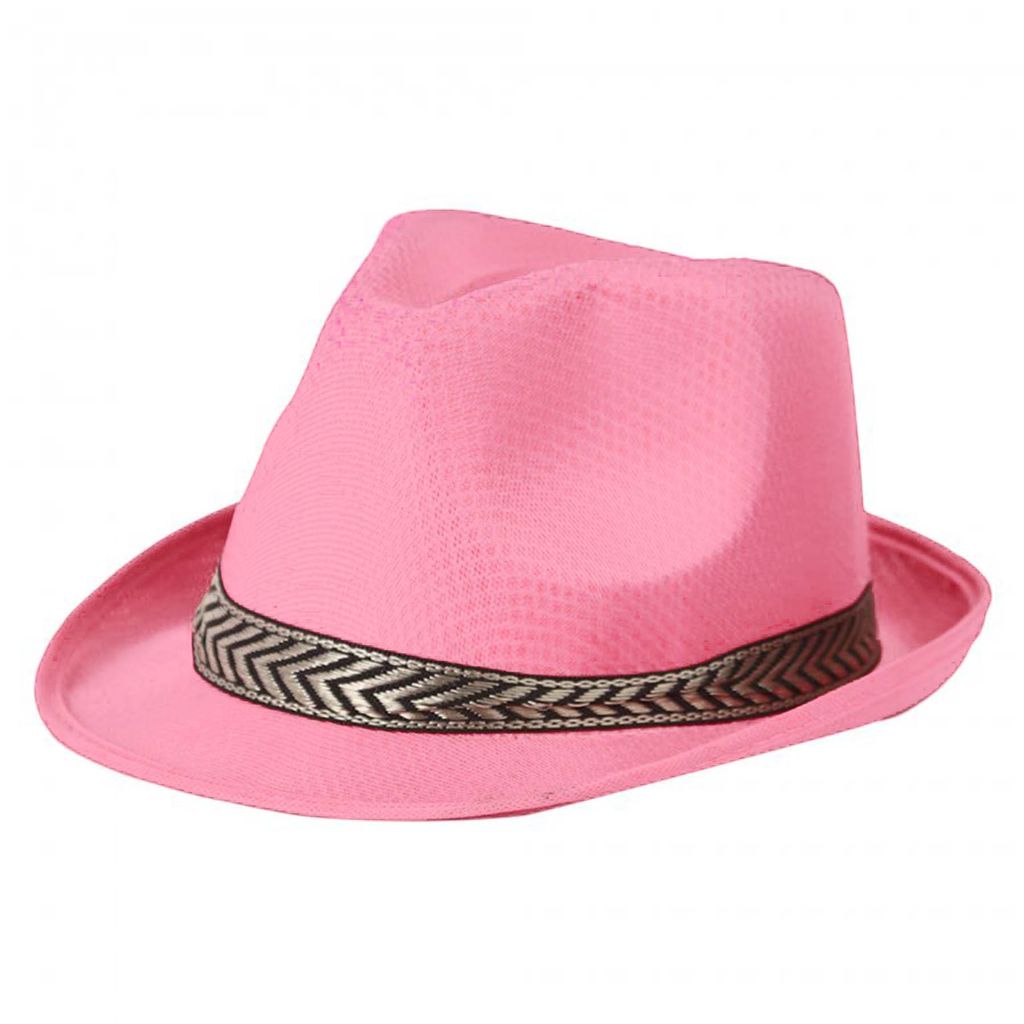 Fedora Hat Neon Pink