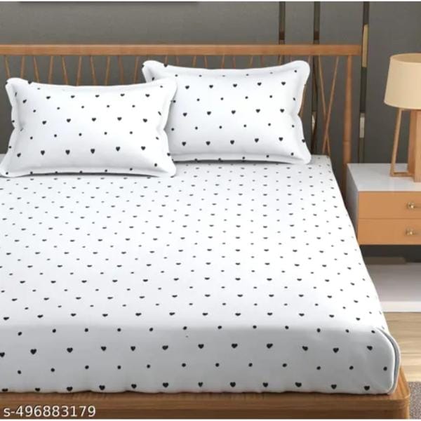 Homdazal Microfibre Abstract Queen Size (White with Heart)