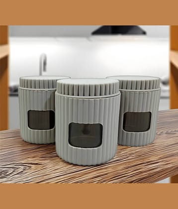Inpro Glass Grey Multi-Purpose Container ( Set of 3 )